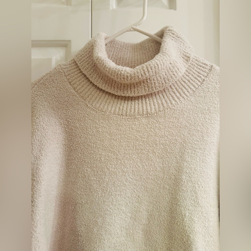 Merokeety Cozy Chunky Knit Turtleneck Sweater | Oversized Cream/Oatmeal - Size L - Picture 4 of 9